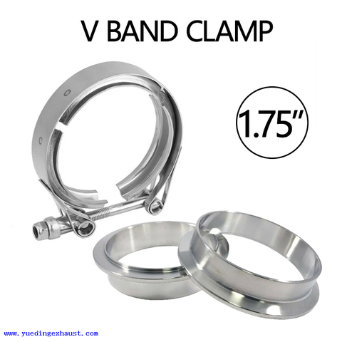 1.75 'V-BAND CLAMP + فلنشات كاملة من الفولاذ المقاوم للصدأ عادم توربو 45 مم