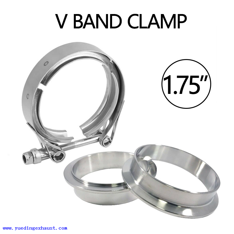 1.75 'V-BAND CLAMP + فلنشات كاملة من الفولاذ المقاوم للصدأ عادم توربو 45 مم