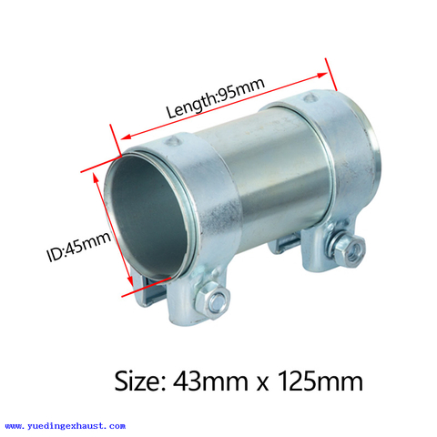 45mm X 95 العالمي أنبوب العادم أنبوب موصل النجار المزدوج كم المشبك المجلفن