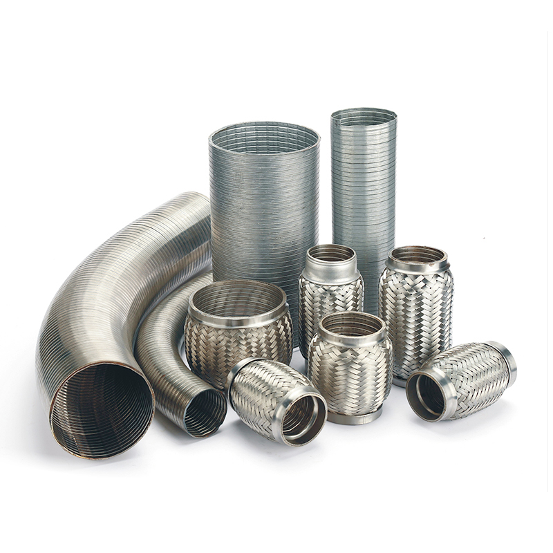 وصلة تمديد عادم من الفولاذ المقاوم للصدأ ومجموعة أنابيب مرنة مضفرة
