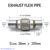 38mm x 200mm العادم المرنة الأنابيب المرنة المشتركة إصلاح أنبوب مرن